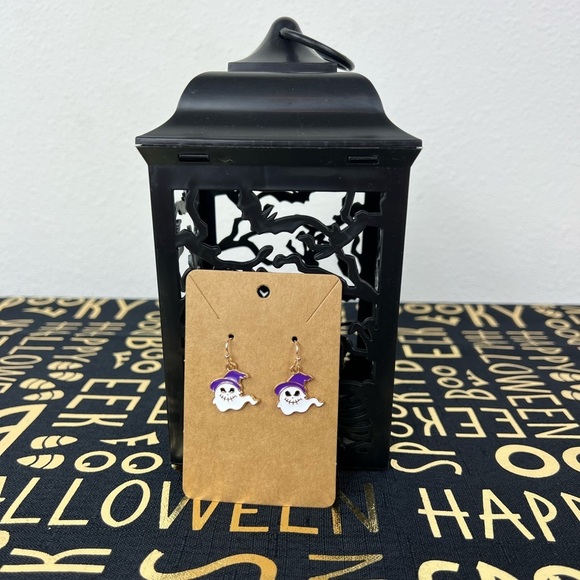 Halloween Earrings - Scarecrow Ghost - Picture 2 of 3